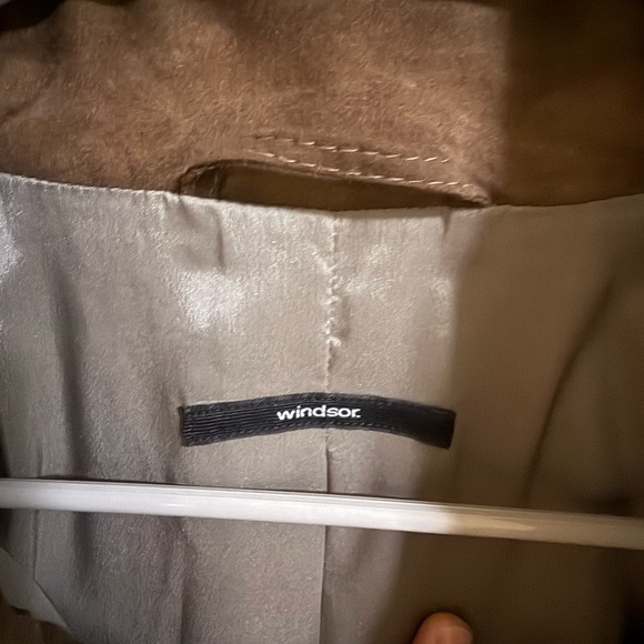 Windsor Brown Suede Moto Jacket Size 34 - Picture 5 of 9